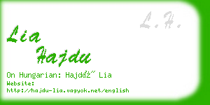 lia hajdu business card